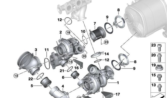 OEM -Anschlussrohr 11658575482 für BMW (kompatible Modelle: G30, G31, G11, G12, G05, G06, G07). Original BMW.