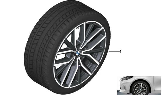 Llanta completa de invierno con sensores RDC y neumáticos de clavos OEM 36115A72F00 para BMW U11, U10. Original BMW.