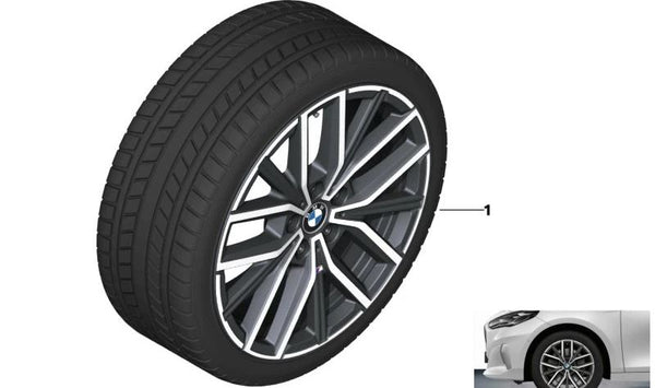 Llanta completa de invierno con sensores RDC y neumáticos de clavos OEM 36115A72F00 para BMW U11, U10. Original BMW.