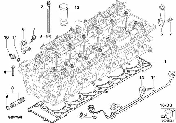 Junta de culata exento asbesto OEM 11127515148 para BMW Serie 7 E65, E66, E67 con motor N73. Original BMW.