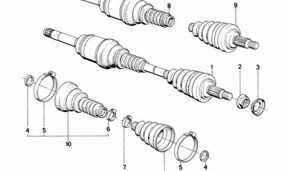 Kit de reparación fuelle interior OEM 31601226161 para BMW E30 325i xDrive {modelos: 1201, 1271, 1281, 1291, 1501, 1571, 1581, 1591, AG05, AG95}. Original BMW.
