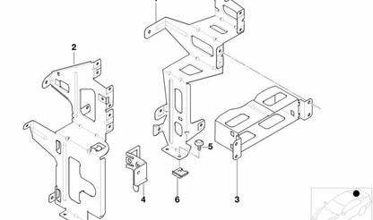 Soporte para pantalla o radio OEM 65128379774 para BMW E46. Pieza original BMW. Ideal para fijar el monitor del sistema de navegación o equipo de sonido en el salpicadero.