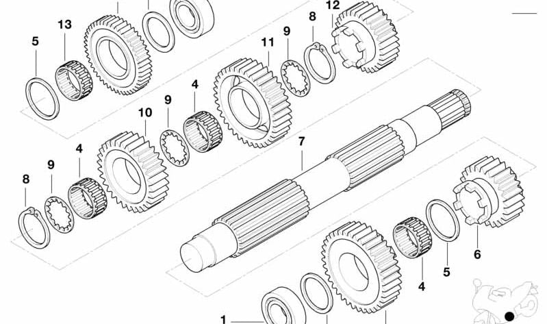 Eje de salida OEM 23212330206 para BMW Motorrad K 1200 GT, K 1200 RS, R 1100 S, R 850 C, R 1200 C (todos los modelos compatibles). Original BMW Motorrad.