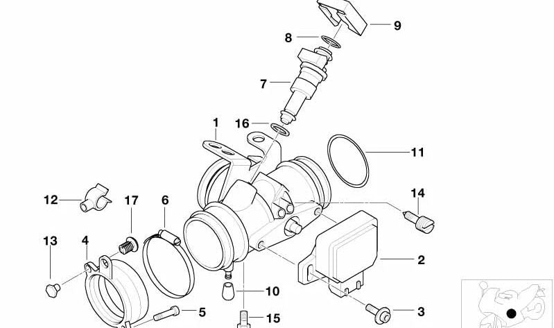 Borboleta de estrangulamento esquerdo OEM 13541342495 para motocicletas BMW R 1150 GS, R 1150 RT, R 1100 S... e muito mais. Originais BMW Motorrad.
