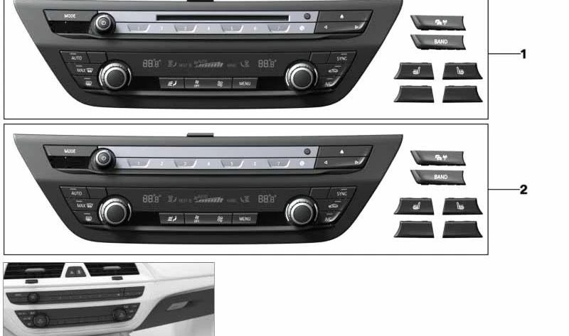 Kit de reparación mando radio y climatizador OEM 61315A4A4E7 para BMW G30 {518d, 520d} (versiones con cambio manual y automático). Original BMW.
