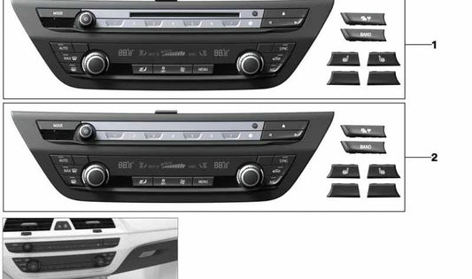 Kit de reparación mando radio y climatizador OEM 61315A4A4E7 para BMW G30 {518d, 520d} (versiones con cambio manual y automático). Original BMW.
