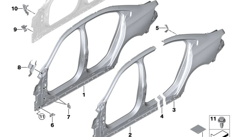 Soporte lateral A-SUV A-Pilar OEM 41117174365 para BMW F20, F21, F40, F22, F23, F44, F45, F46, F87, F30, F31, F34, F80, G20, G21, F32, F33, F36, F82, F83, F07, F10, F11, F90, G30, G31, F06, F12, F13, G32, F01, F02, F04, G11, G12, F91, F92, F93, G14,