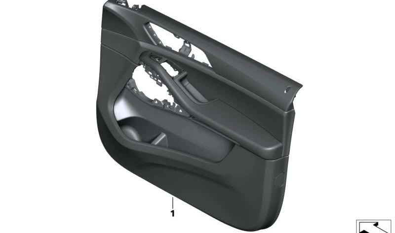 Revestimiento interior de puerta delantera izquierda cuero negro OEM 51417997427 para BMW X7 G07, X7 G07 LCI… y más. Original BMW