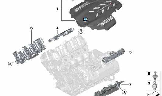 Acoustic protection cover OEM 11148489414 for BMW G30, G31, G14, G15, G16. Original BMW.