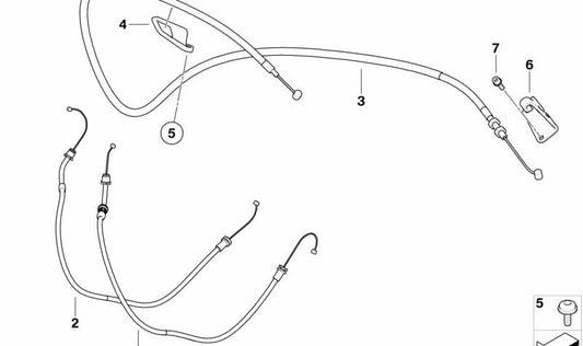 Cable de mando del acelerador abridor OEM 32738534225 para motos BMW HP4 K42, S 1000 RR K46. Original BMW Motorrad.