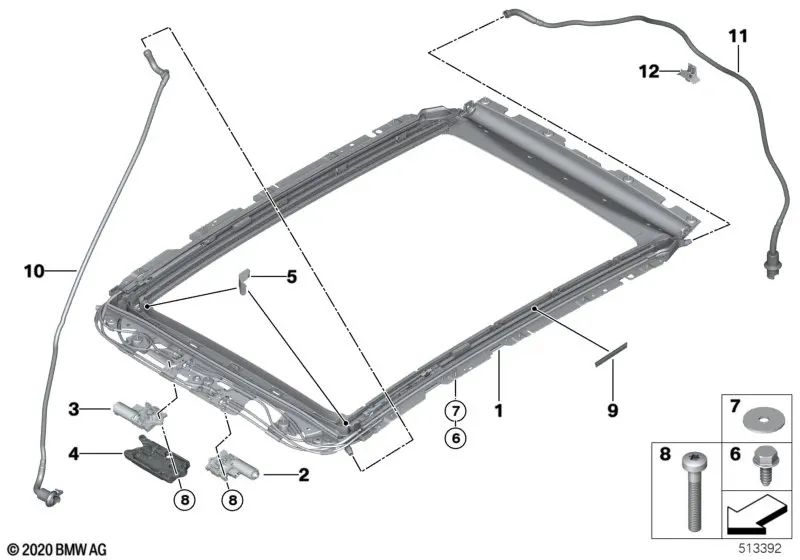 Manguera de drenaje de agua trasera izquierda para BMW F97, G01, G08 (OEM 54107414347). Original BMW
