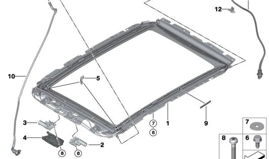 Cubierta de marco OEM 54108738812 para BMW X3 (F97, F97N, G01, G01N, G08, G08E, G08F, G08N), X4 (F98, F98N, G02, G02N), X5 (F95, F95N, G05, G05N), X6 (F96, F96N, G06, G06N), X7 (G07, G07N). Original BMW.