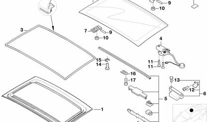 OEM 54108412001 solar roof fixing element for BMW E36 and Z3. Original BMW.