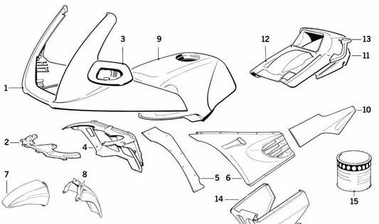 Espejo retrovisor derecho OEM 46632325822 para motos BMW K100 RS, K1100 RS, K1100 LT... y más. Original BMW Motorrad.