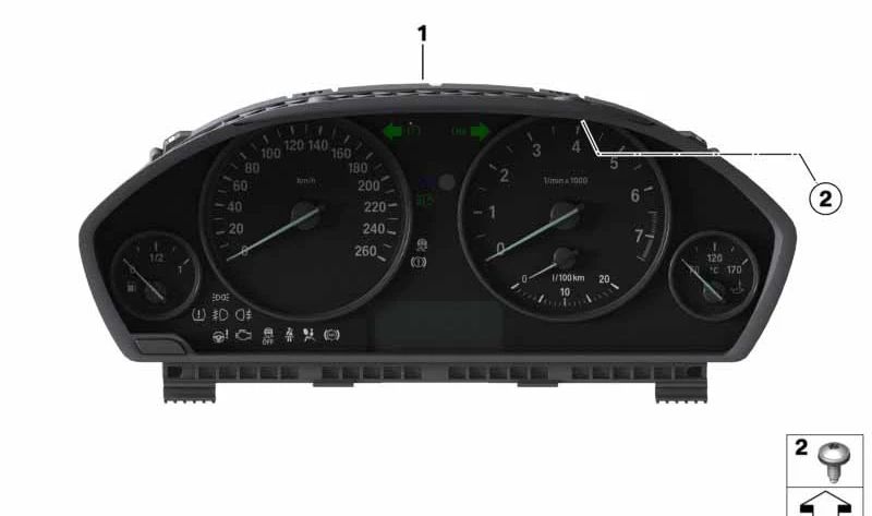 Combinación de instrumentos para BMW Serie 3 F30, F31, F34, Serie 4 F32, F33, F36 (OEM 62108718257). Original BMW.