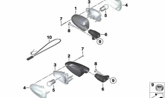Soporte de intermitente OEM 63137676316 para motos BMW F800S, F800ST, R1200R, K1200S, K1300R... y más. Original BMW Motorrad.
