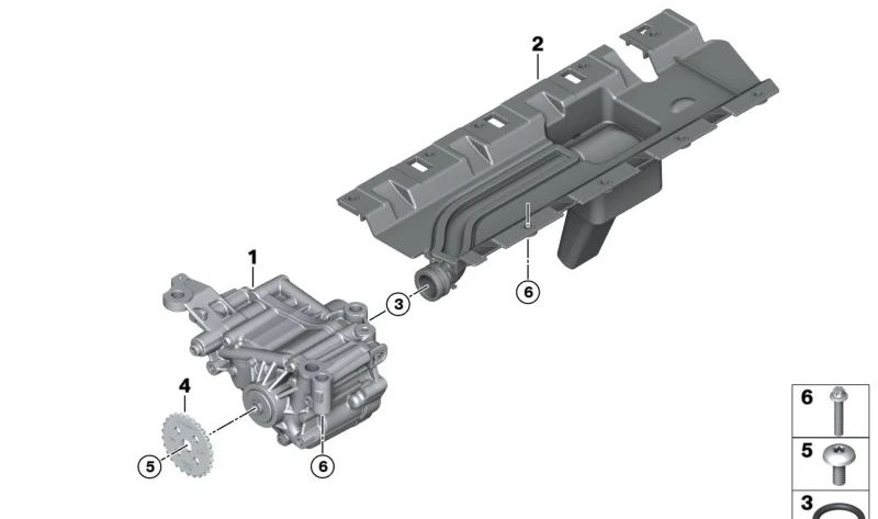 Bomba de aceite OEM 11418011851 para BMW F87, F80, F82, F83. Original BMW.