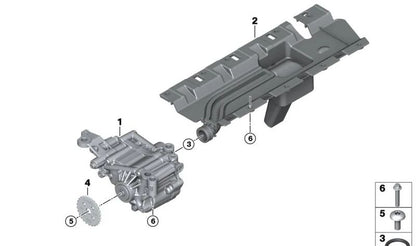 Bomba de aceite OEM 11418011851 para BMW F87, F80, F82, F83. Original BMW.