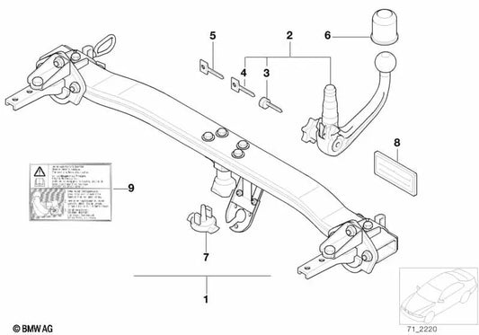 Plug di chiusura per BMW 5 E39 Series, 7 E65 Series, E66 (OEM 71601094527). BMW originale