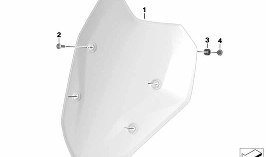 Parabrisas OEM 46637717038 para motos BMW S 1000 XR (K49) 2014-2019. Original BMW Motorrad.