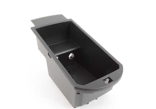 Caja organizadora reposabrazos central OEM 51169184500 para BMW X3 F25 y X4 F26. Accesorio original BMW.