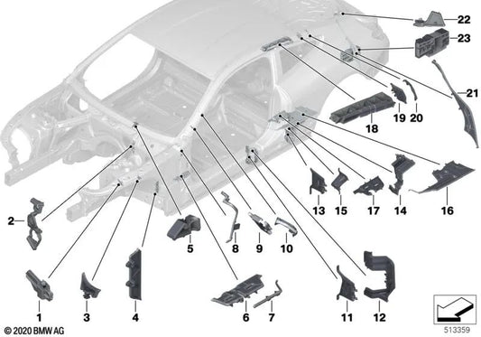 Pièce moulée pour l'entrée intérieure pour BMW F92, G15 (OEM 41007445597). BMW d'origine