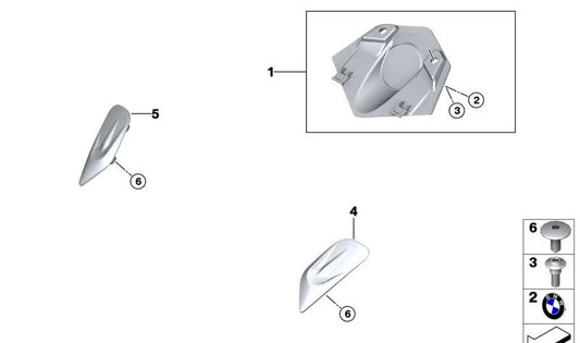 Caperuza espejo derecha OEM 46638103282 para BMW Motorrad M 1000 RR (K66). Original BMW Motorrad.