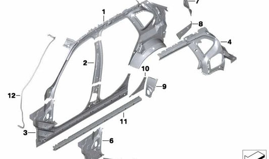 Placa de fechamento PASO da roda esquerda para BMW E84 (OEM 41217335789). BMW original