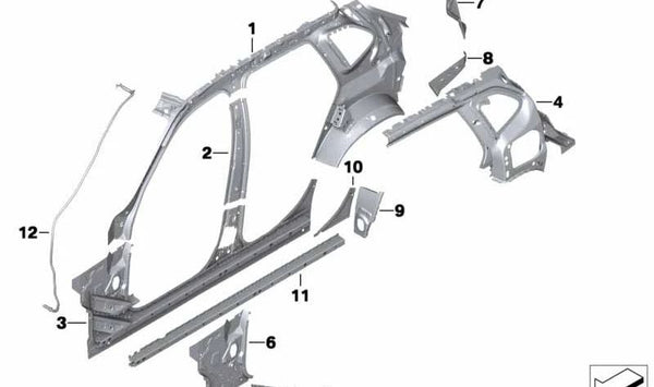 Extensión de paso de rueda derecha OEM 41212993066 para BMW E84. Original BMW