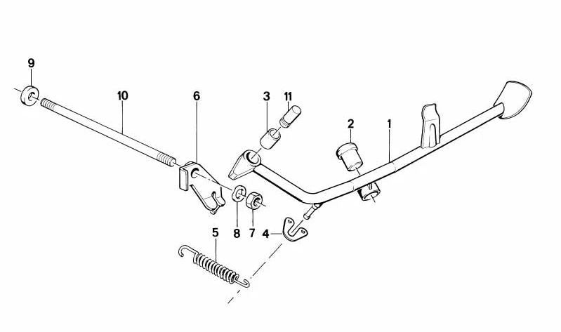 Resorte de sujeción OEM 46532310739 para BMW R850, R1100, R1150 (todos los modelos compatibles). Original Motorrad.