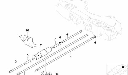 Tubo de ventilación del depósito OEM 16131182866 para BMW E36 316i (modelos BE11, BE12, BE21, BE22, CA71, CA72, CA81, CA82, CE11, CH11). Original BMW.