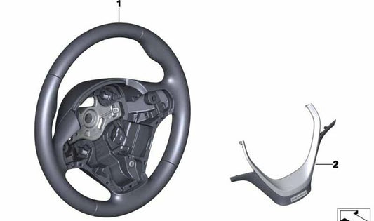 Sports flyer M in leather with cams OEM 32307845878 for BMW F20, F21, F30, F31, F34, F32, F36. Original BMW.