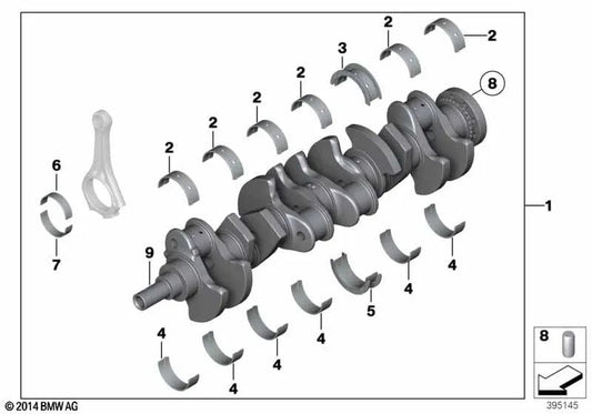 Roulements verts pour BMW F01, F01N, F02, F02N (OEM 11217580651). BMW d'origine
