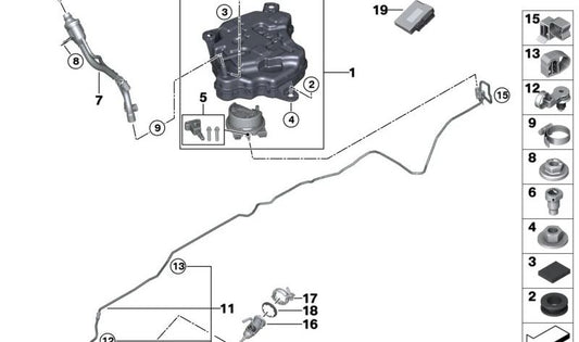 SCR Fill System OM 16197485088 for BMW G20, G21. Original BMW.