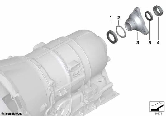 Abtriebsflansch for BMW E81, E82, E87N, E88, E90, E90N, E91, E91N, E92, E92N, E93, E93N, E60, E60N, E61, E61N, E63, E63N, E64, E64N, E65, E65, E66, F01 , F02, f02, f02 (OEM 2400758769). BMW original.