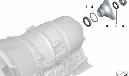 Retén de aceite OEM 24137519344 para BMW E81, E82, E87, E88, E90, E91, E92, E93, E60, E61, E63, E64, E65, E66, F01, F02, E84, E85, E86, E89. Original BMW.