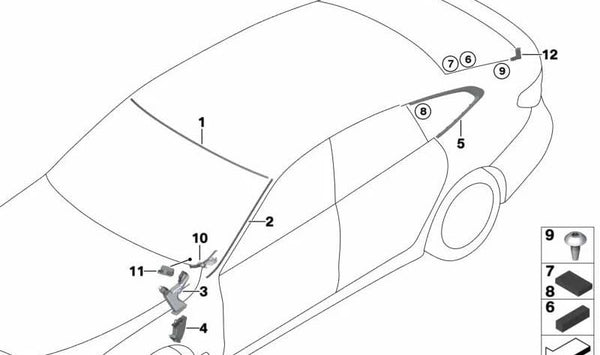 Cubierta izquierda para BMW Serie 6 G32, G32N (OEM 51767465435). Original BMW