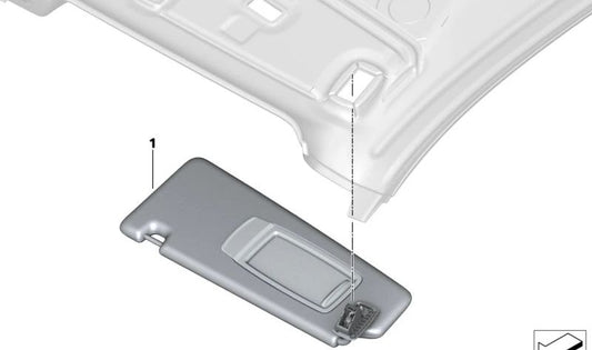 Parasol con luz iluminada lado izquierdo OEM 51166916379 para BMW Serie 3 (E46). Original BMW.