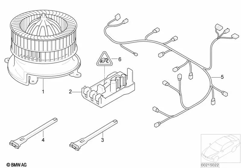 Ventilador para BMW Serie 7 E65, E66 (OEM 64116913401). Original BMW