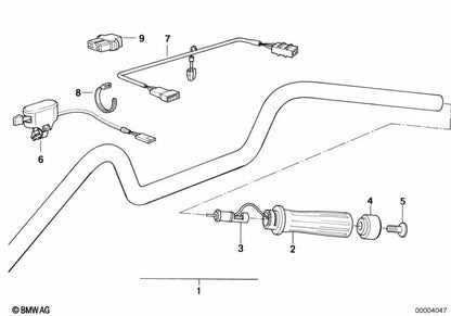 Manillar calefactado derecho para varios modelos/series de BMW (OEM 61312300080). Original BMW.