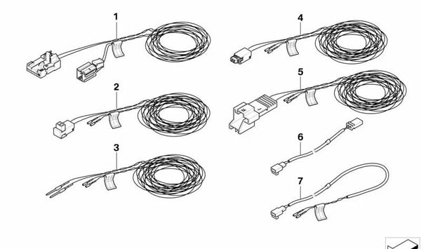 Cable de conexión para pretensor de cinturón OEM 61126929839 para BMW E65, E66. Original BMW.