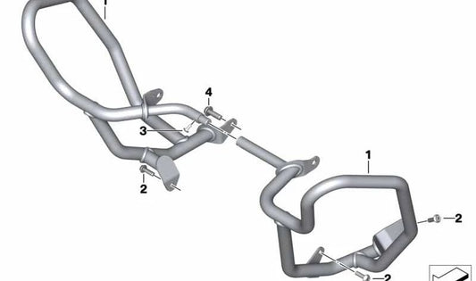 Estribo de protección de motor izquierdo OEM 11847921895 para BMW Motorrad F 850 GS Adventure, F 900 GS Adventure. Original BMW Motorrad.