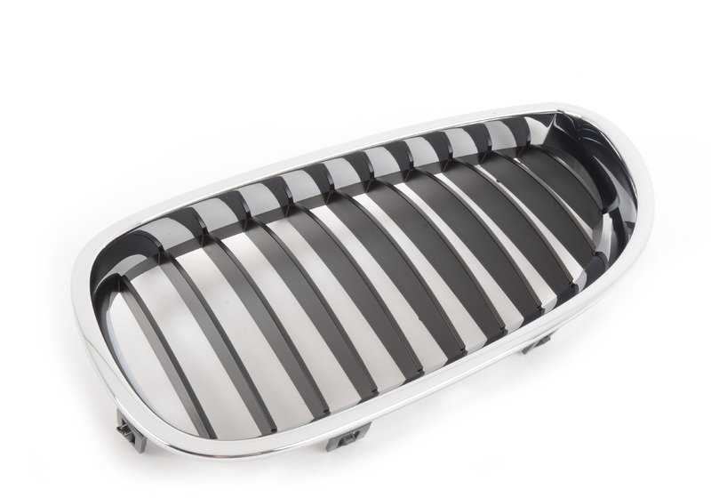 Rejilla decorativa izquierda negra OEM 51137027061 para BMW E60, E60N, E61, E61N. Original BMW.