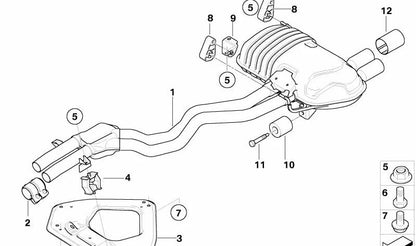 Embellecedor de escape cromado OEM 18307551507 para BMW Z4 E85, E86. Original BMW.