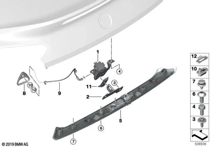 Guarnición de la manija del maletero para BMW Z4 G29 (OEM 51137437677). Original BMW.