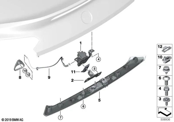 Cable de liberación de emergencia para BMW Z4 G29 (OEM 51247442625). Original BMW