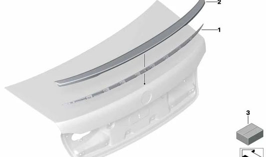 Soporte trasero de alerón OEM 51628092093 para BMW Serie 7 {G11, G12} Todos los modelos compatibles. Original BMW.