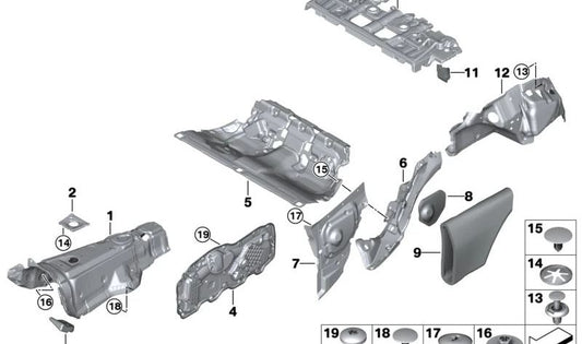 Wheel arch sound insulation for BMW G20, G21, G80, G81, G22, G82 (OEM 51487445269). Original BMW
