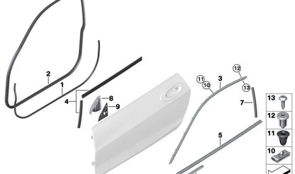 Embellecedor marco de ventana superior puerta delantera derecha para BMW G22, G82 (OEM 51337482754). Original BMW