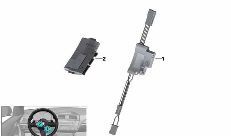 Steering Wheel Electronic Control Unit for BMW F20, F21, F22, F23, F87, F30, F31, F34, F35, F80, F32, F33, F36, F82, F83 (OEM 61317849393). Original BMW.